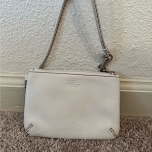 Coach White Leather Clutch Wristlet